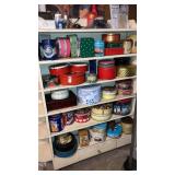 Large lot of decorative tins