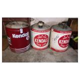 3 metal Kendall lube cans