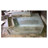 Large wooden ship box chest 42"x 25" & small wood