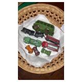Lot of old metal toy cars, New York Central tiny