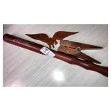 Wooden adv handle, big wooden clothespin, eagle