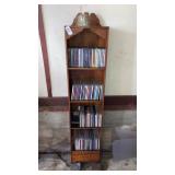 Wooden tall bookcase w/ CD music contents