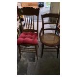 2 wooden chairs