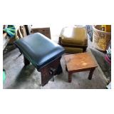3 footstools, bench