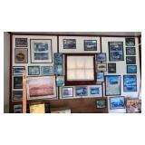 Vintage auto car & plane pictures- all on garage