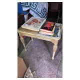 Antiqued bench w/ books