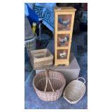 Chicken cupboard, baskets, small crate