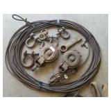 Lot of Cable, tackle blocks and clevis