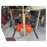 Shovel, pick and collapsible stand