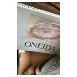 Box lot of Oneida tray , assorted other platters