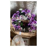 Pansies wreath with bag of assorted flowers