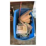 Tub lot of assorted curtains and other