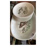 Fish themed dishes and platter