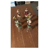 6 Christmas around world glass statue bells