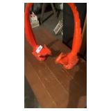 2 orange ceramic pheasants