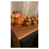 Fruit salt and pepper shakers with fruit candy