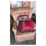 Recliner with throw pillows