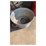 Galvanized tub and ashtray