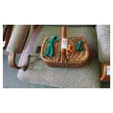 2 Gumby (6" and 3") with pokey, wicker basket,