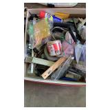 Box lot of tools and hardware