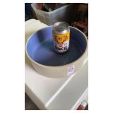Pottery dog bowl and Yeti can