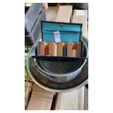 Steel bowl, frying pot and poker chips