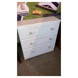 3-drawer chest of drawers glass pulls