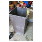 Shop trash can, clamps bars assorted tools