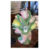 Cast iron tulips doorstop