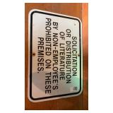 Metal sign 18 inches x 12 inches