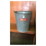 White Galvanized bucket