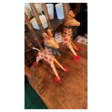 Pair of Rosbro vintage giraffe toys