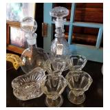 Assorted lead crystal/cut glass including 2