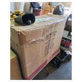 Box of assorted items including good old cowbell