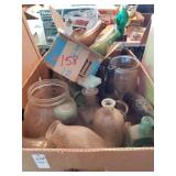 Bot lot of old glass bottles