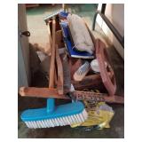 Wooden box lot of misc items including car