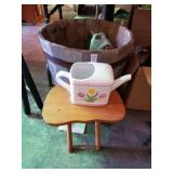 Old wooden barrel and contents: 2 owl plaques,