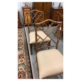 Pair of bamboo padded chairs
