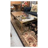 Glass and metal coffee table 50 inches x 26