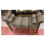 Upholstered bench with pillows 48 inches long