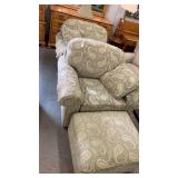 Pair of chairs and ottoman