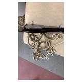 Metal and wooden shelf unit 16 inches wide