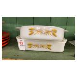 Pair of fire king casseroles