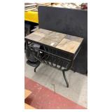 Metal and slate table 24 inches x 12 inches