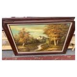 Painting signed with rope frame