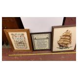 Three framed wall art