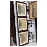Three framed ship paintings 15 inches x 12 inches