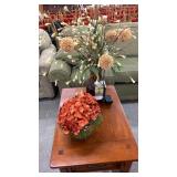 Lighted flowers and artificial flowers in vase