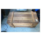Wooden toy box chest, basketballs