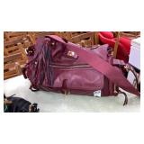 Diane Von Furstenburg DVF leather handbag wine